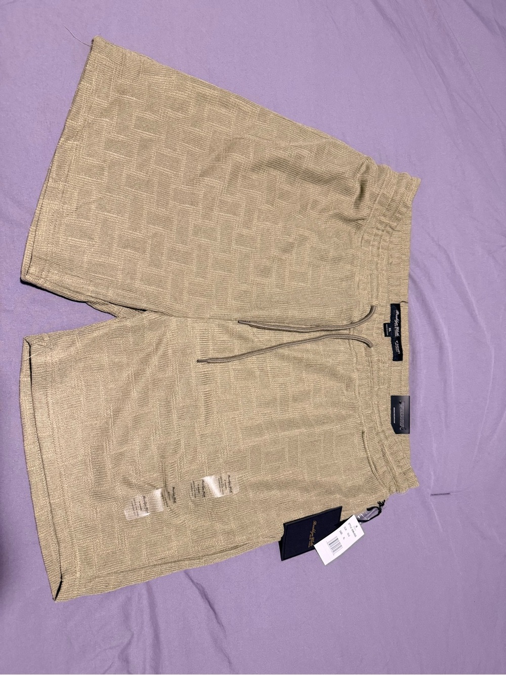 Brooklyn Cloth Beige Woven Flat-Front Drawstring Shorts